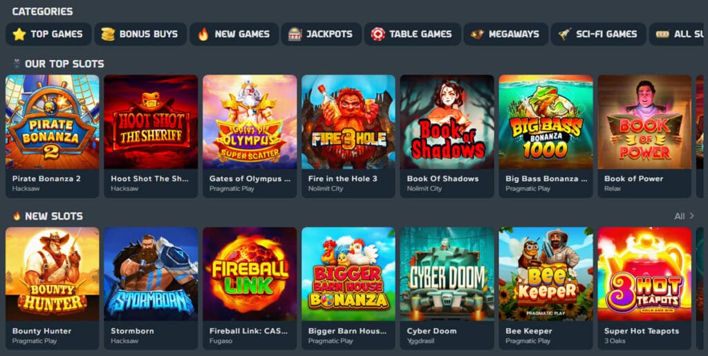 Spiele bei Galactic Bets Casino